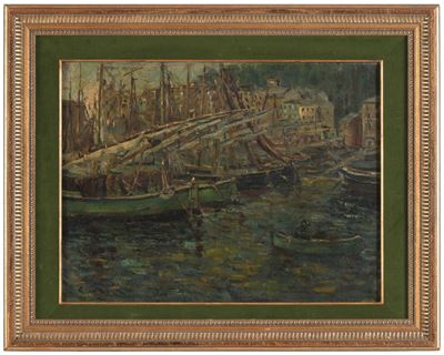 G. De Sanctis (XIX-XX Secolo) Barche in Porto