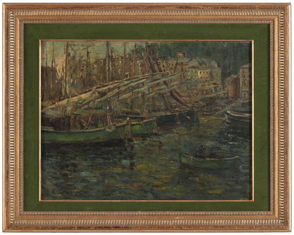 G. De Sanctis (XIX-XX secolo) Barche in porto