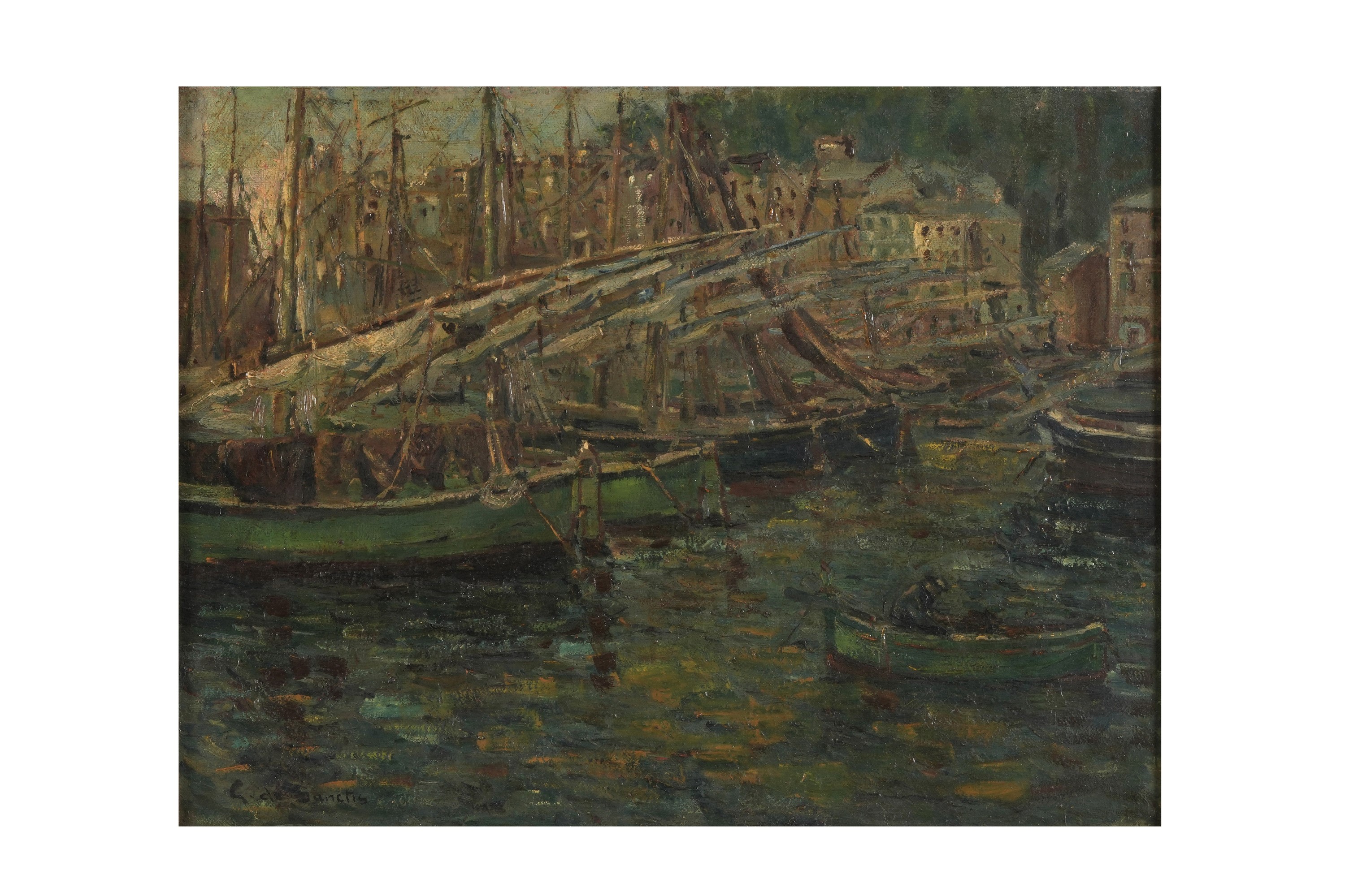 G. De Sanctis (XIX-XX Secolo) Barche in Porto