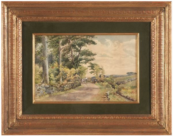 R. Meadows (XIX-XX secolo) Paesaggio con cavalli