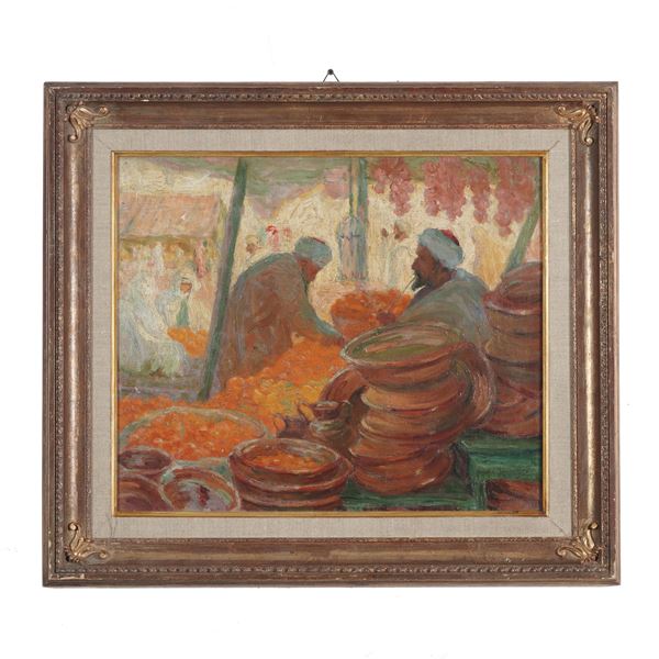 Anonimo del XIX-XX secolo Mercato mediorientale