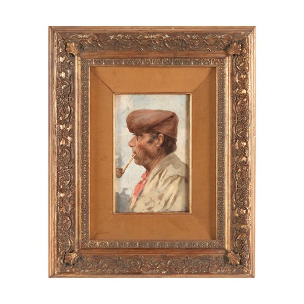 Anonimo del XIX-XX secolo Uomo con pipa