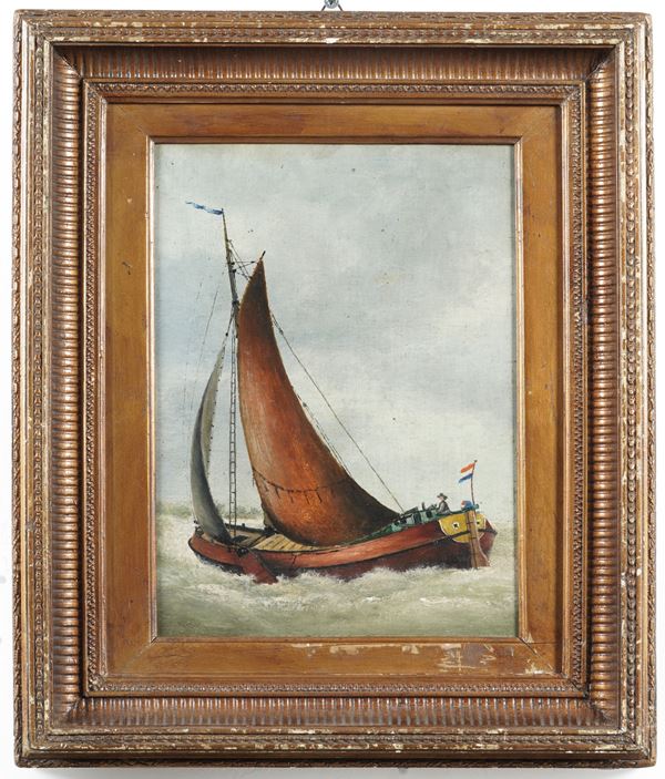 Anonimo del XIX-XX secolo Barca a vela