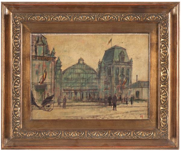 Anonimo del XIX-XX secolo Scena di via cittadina