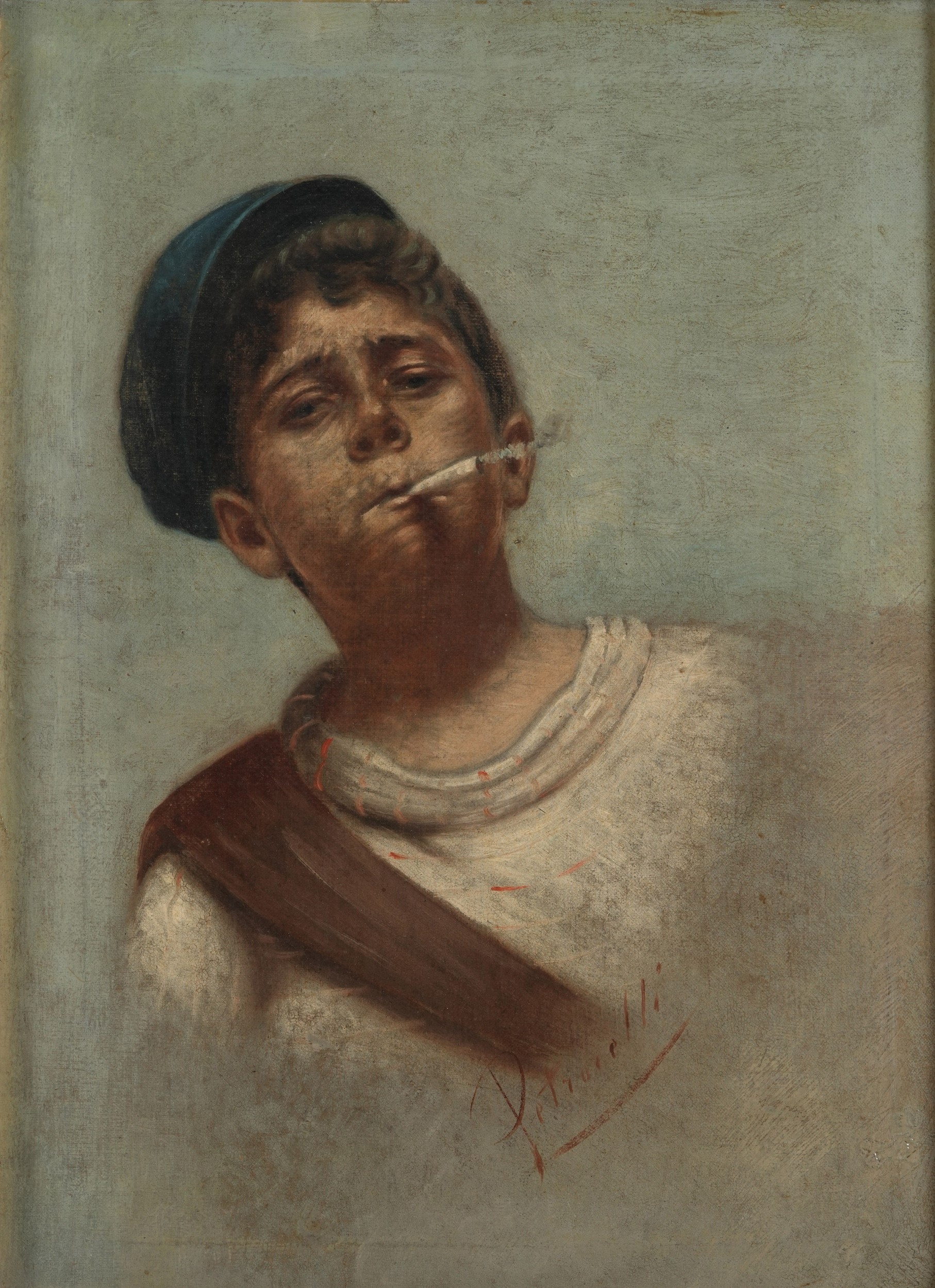 Vincenzo Pasquale Petrocelli - Sciuscià, olio su tela