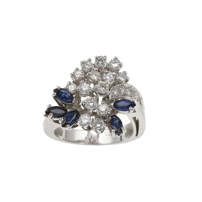 Anello con Diamanti e Zaffiri