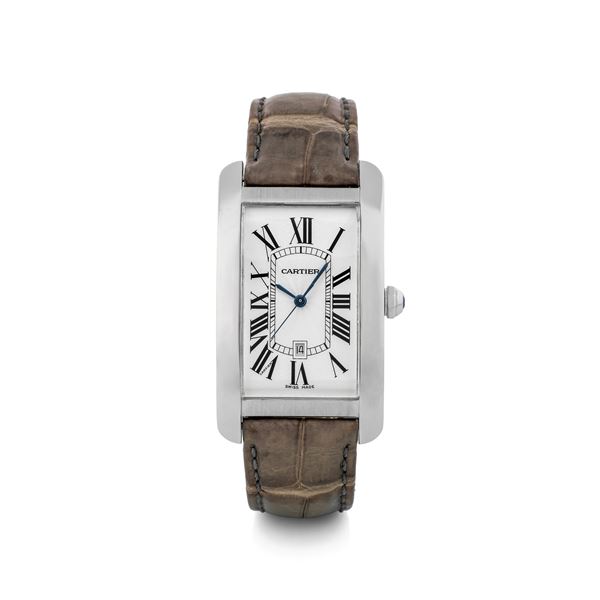 Cartier - Tank Americaine ref 1741 in 18k white gold, automatic, circa 2000