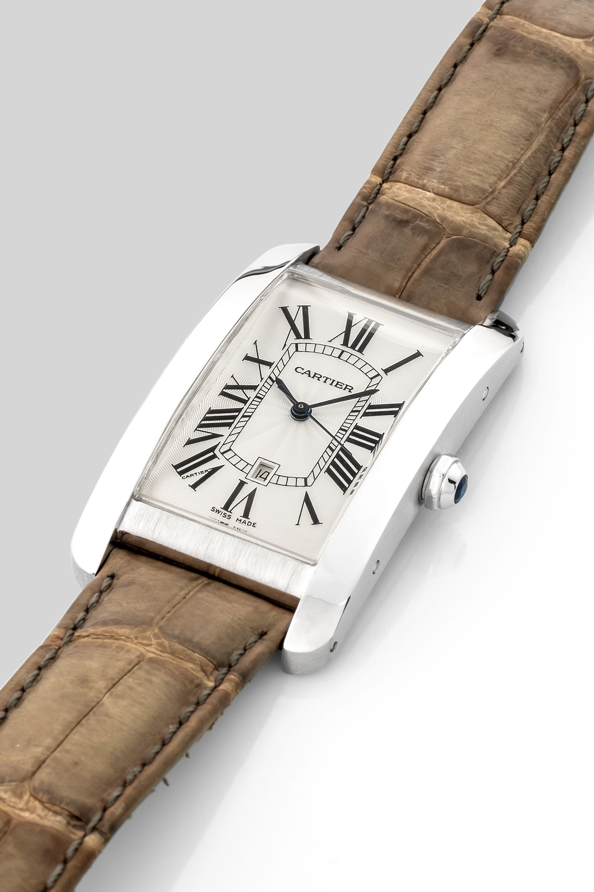 Cartier - Tank Americaine Ref 1741 in Oro Bianco 18k, Automatico, Circa 2000