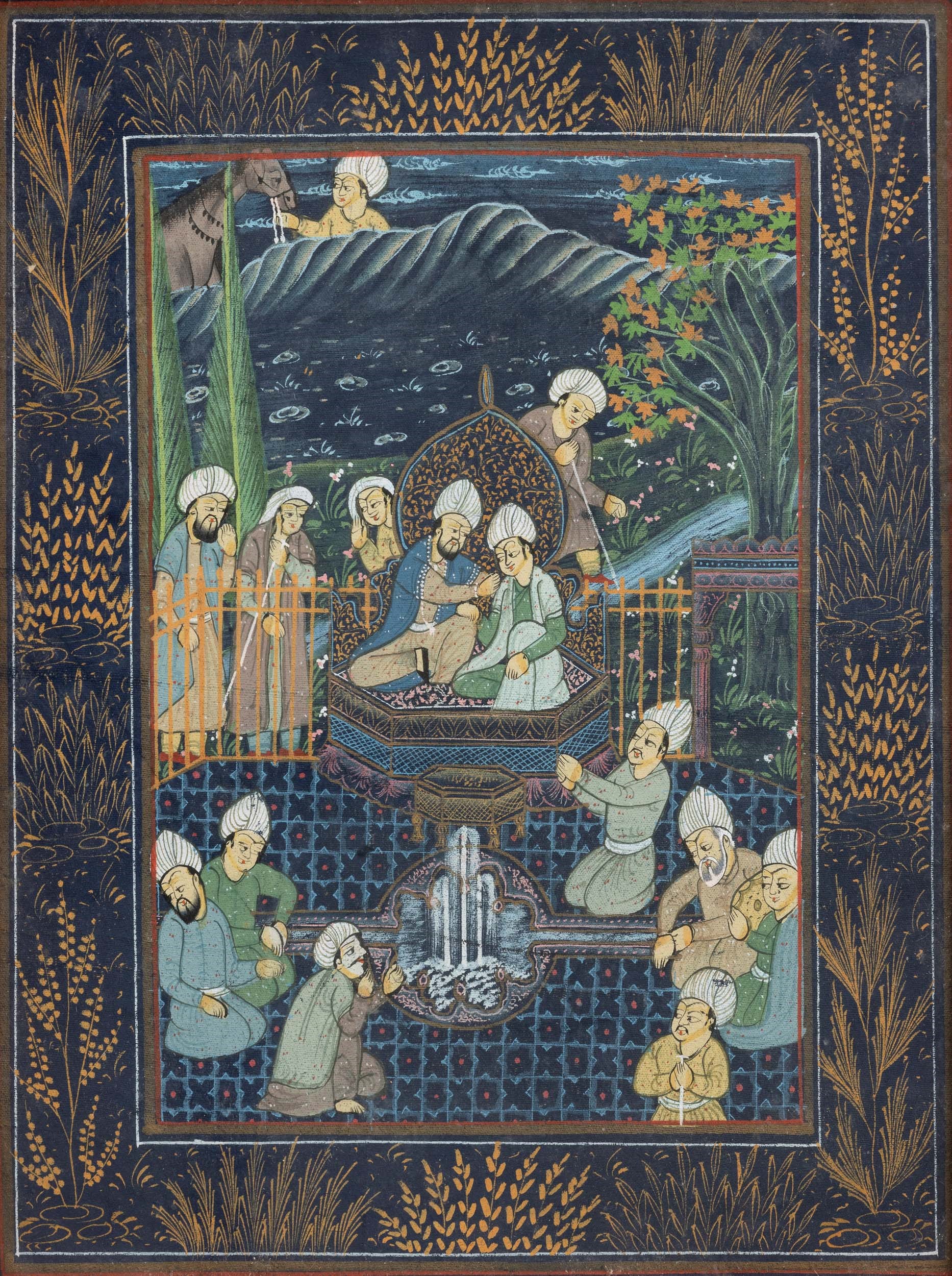 Manoscritti, Scene mitologiche indiane, sei pagine, XIX secolo