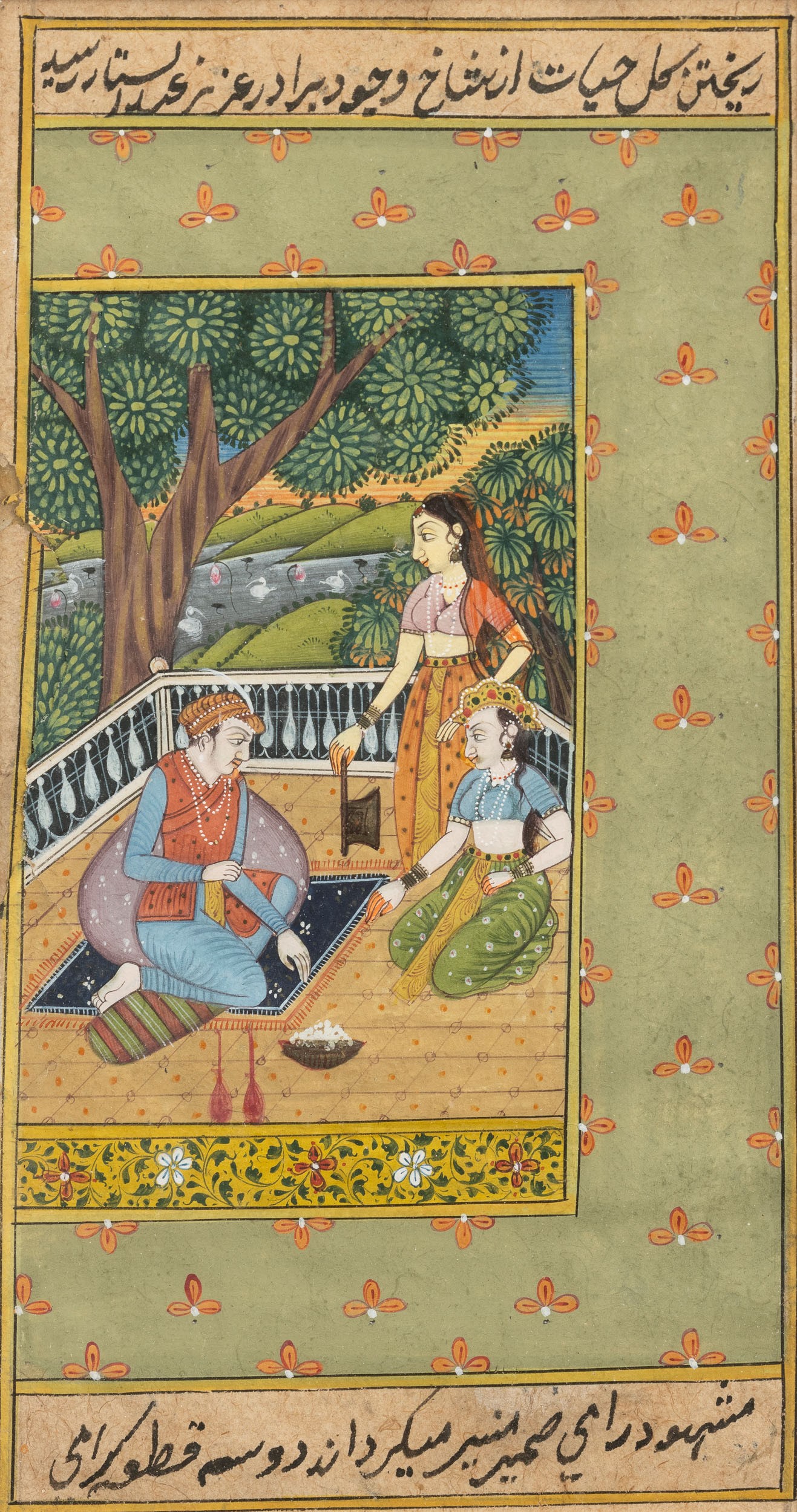 Manoscritti, Scene mitologiche indiane, sei pagine, XIX secolo