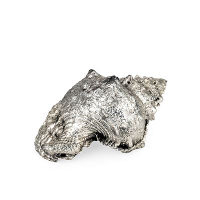 Mario Buccellati, Conchiglia rivestita in argento con etichetta a scudo, Italia, XX-XXI secolo