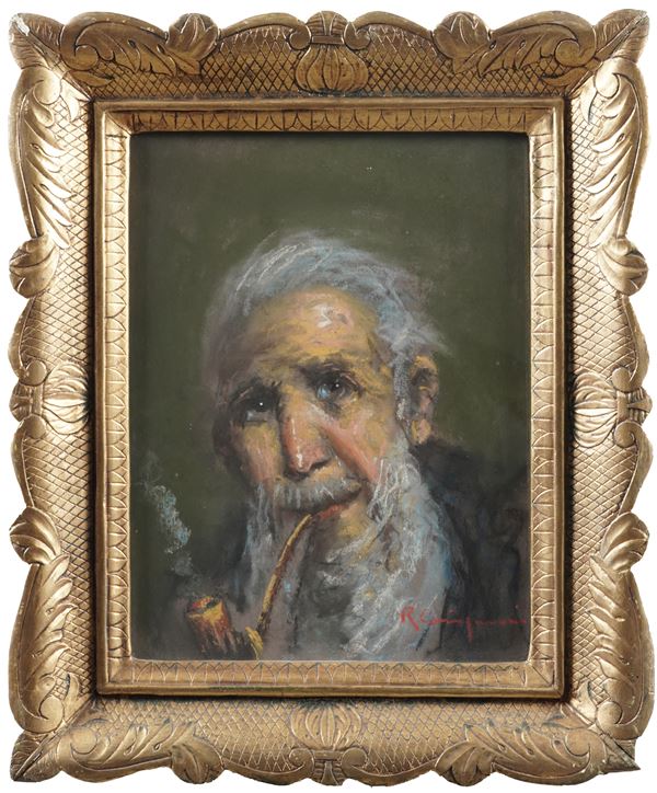 Ritratto di anziano con pipa