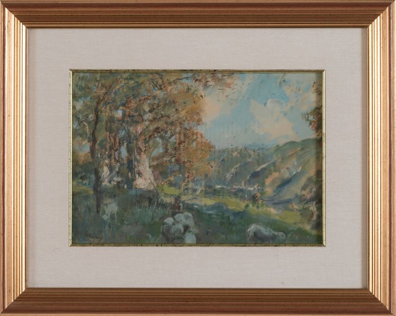 Gennaro Villani : Senza Titolo  - Acrilico su carta - Asta Dipinti del XIX-XX Secolo - Cambi Casa d'Aste