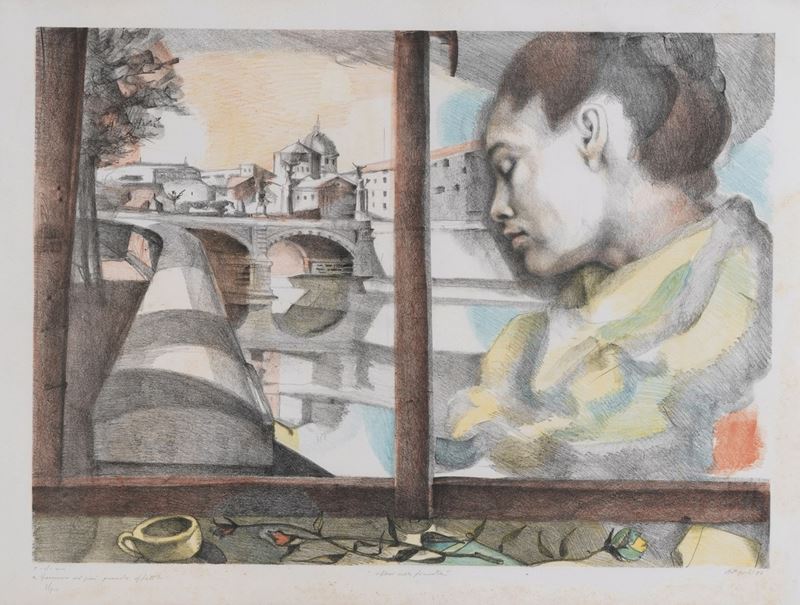 Ugo Attardi : Riflessi sulle finestre  (1986)  - Litografia - Asta Modern & Contemporary - Cambi Casa d'Aste