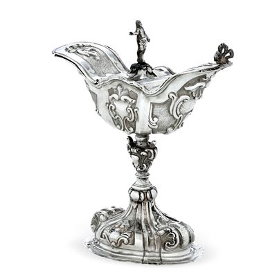 Navicella. Argenteria Italiana (regno Sabaudo?) del XVIII-XIX Secolo. Marchio Dell’argentiere Mic...