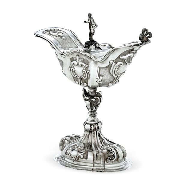 Navicella. Argenteria italiana (Regno Sabaudo?) del XVIII-XIX secolo. Marchio dell’argentiere Michele Pagliano