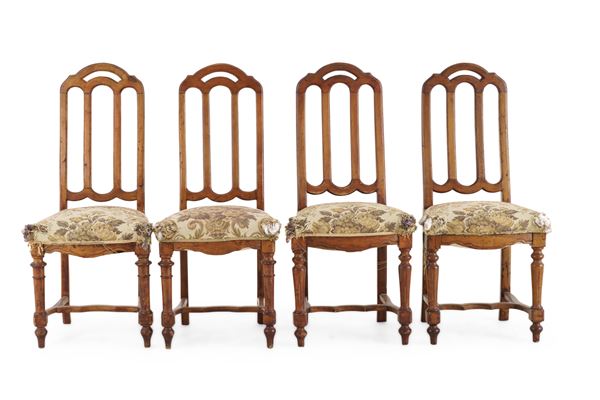 Quattro sedie "milanesine". Fine XIX-inizi XX secolo