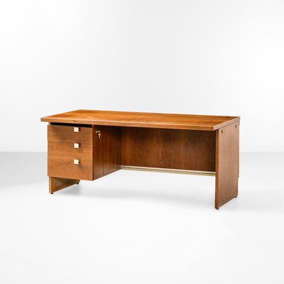 Scrivania in legno e alluminio anodizzato