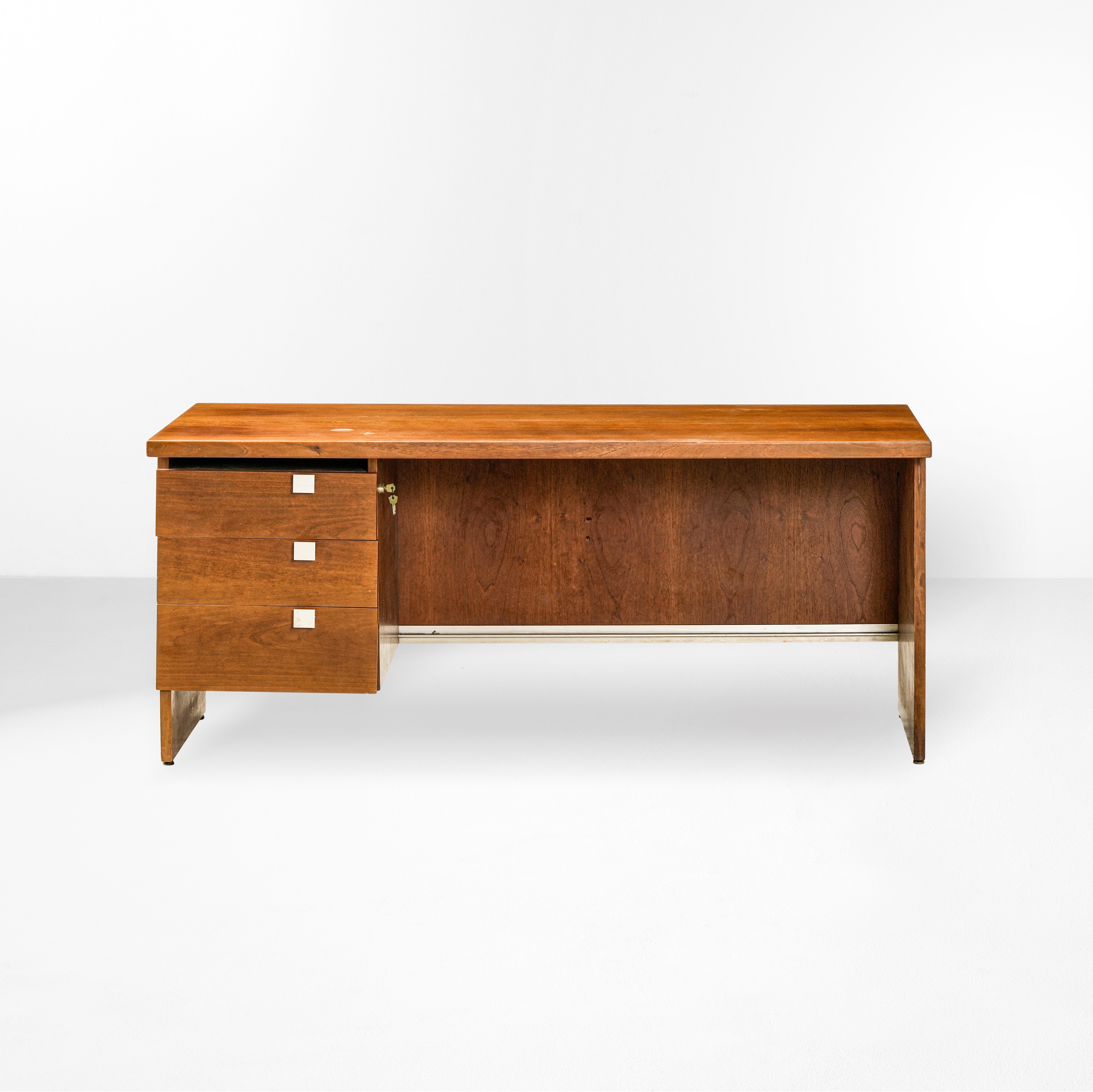 Angelo Mangiarotti - Scrivania in legno e alluminio anodizzato