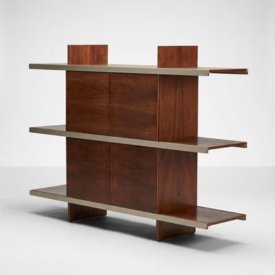 Libreria mod. Multiuse in legno e alluminio anodizzato