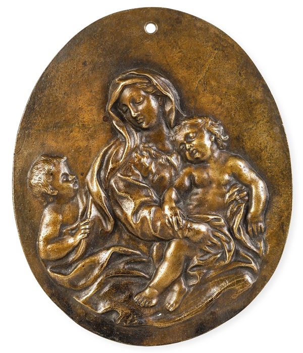 Arte barocca italiana, Firenze (?), XVII-XVIII secolo Madonna con Bambino e San Giovannino