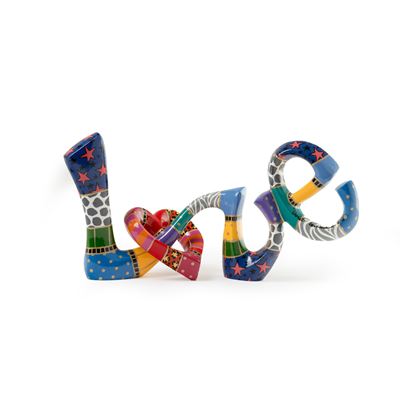 Love 55 - Scultura in alluminio dipinta a mano