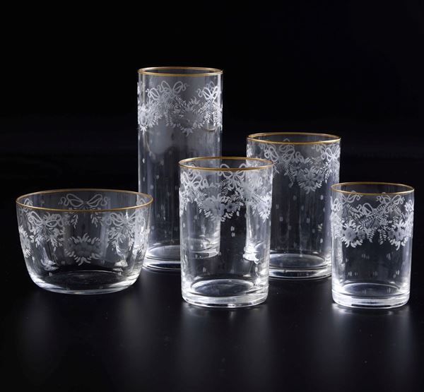 Servizio di bicchieri. Murano, Probabilmente Nason Moretti, XX secolo.