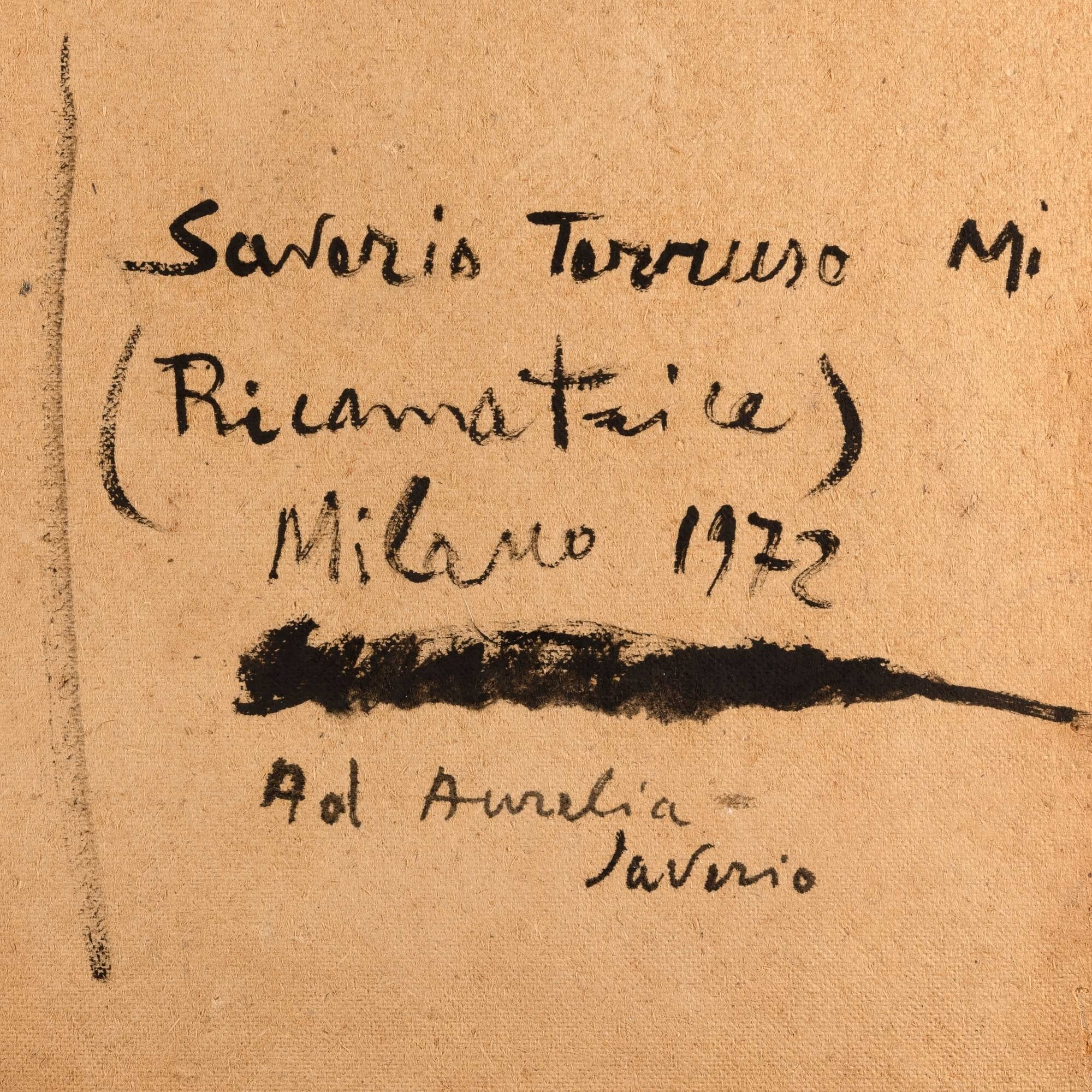 Saverio Terruso - Ricamatrice, olio su masonite (1972)