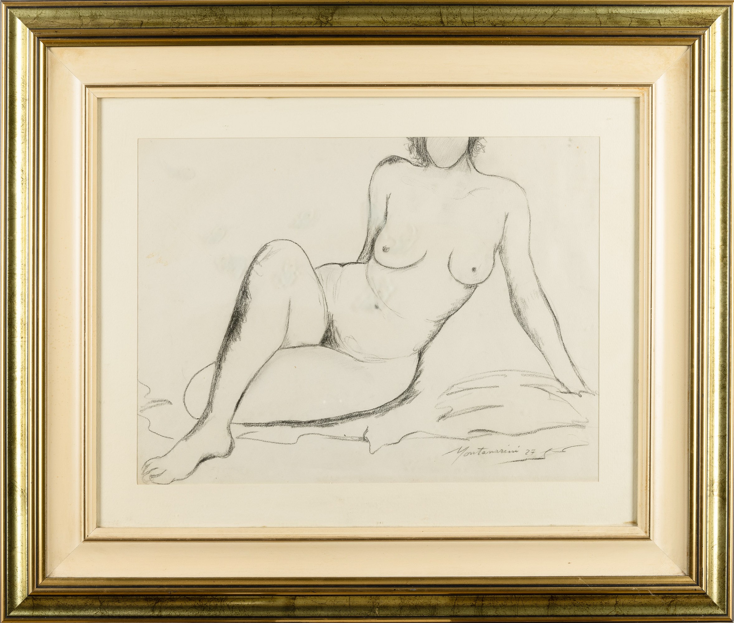 Luigi Montanarini - Nudo femminile, matita su carta (1927)