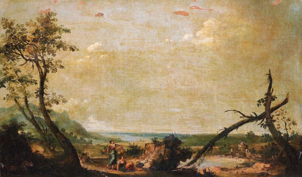 Paesaggio con contadine