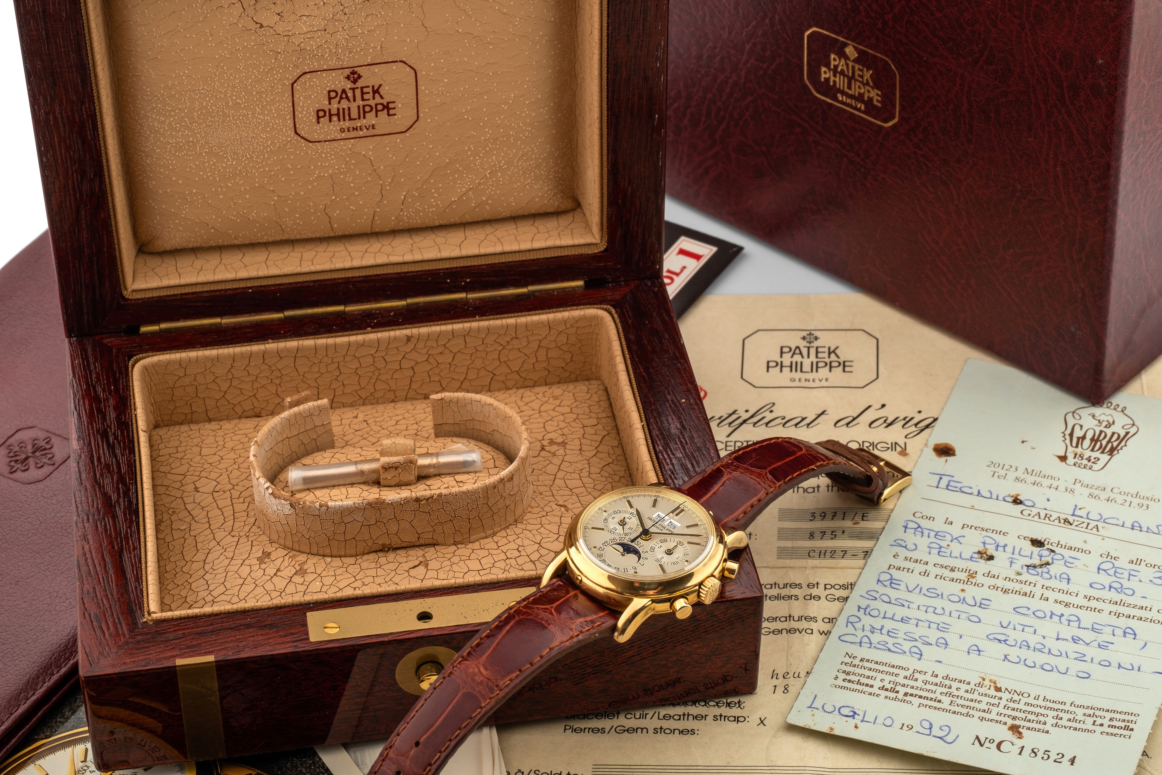 Patek Philippe - Cronografo Calendario Perpetuo Ref 3971/e J in Oro Giallo, Circa 1987