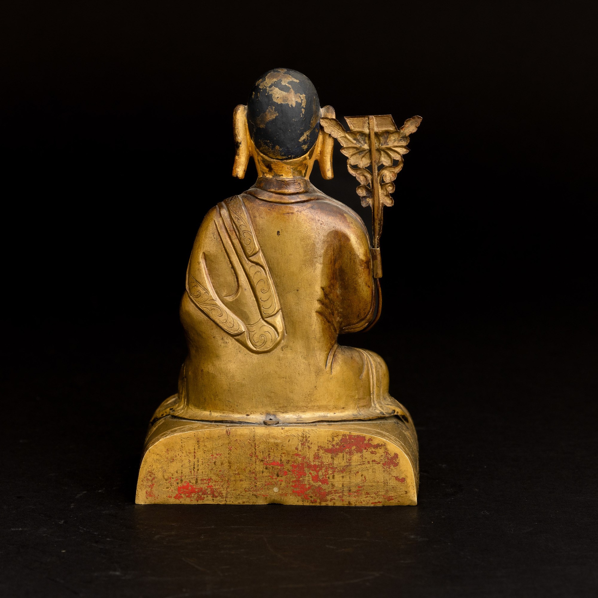 Figura di Monaco in Rame Dorato, Tibet, XVIII Secolo