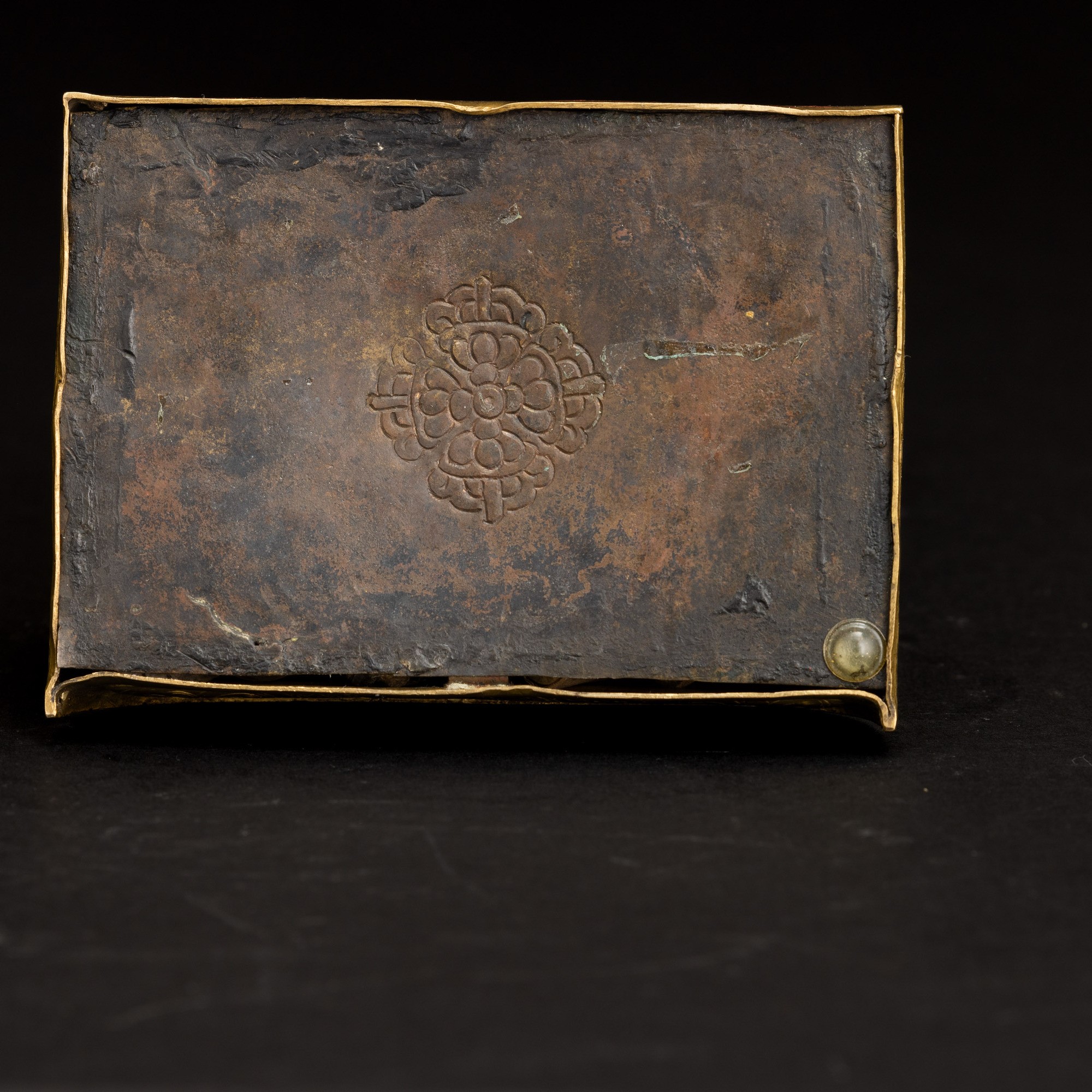 Figura di Monaco in Rame Dorato, Tibet, XVIII Secolo