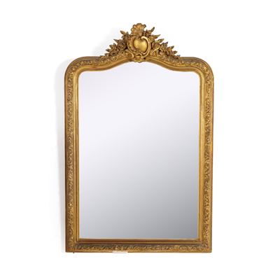 Specchiera in Legno e Pastiglia Dorati. XIX Secolo