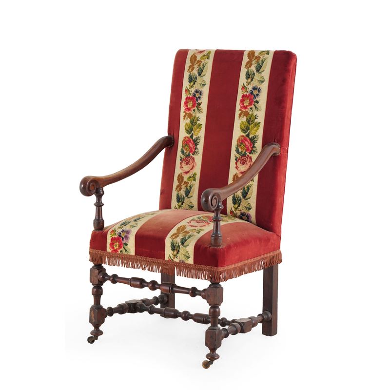 Poltrona in stile secentesco. XX secolo  - Asta Antiquariato - Cambi Casa d'Aste