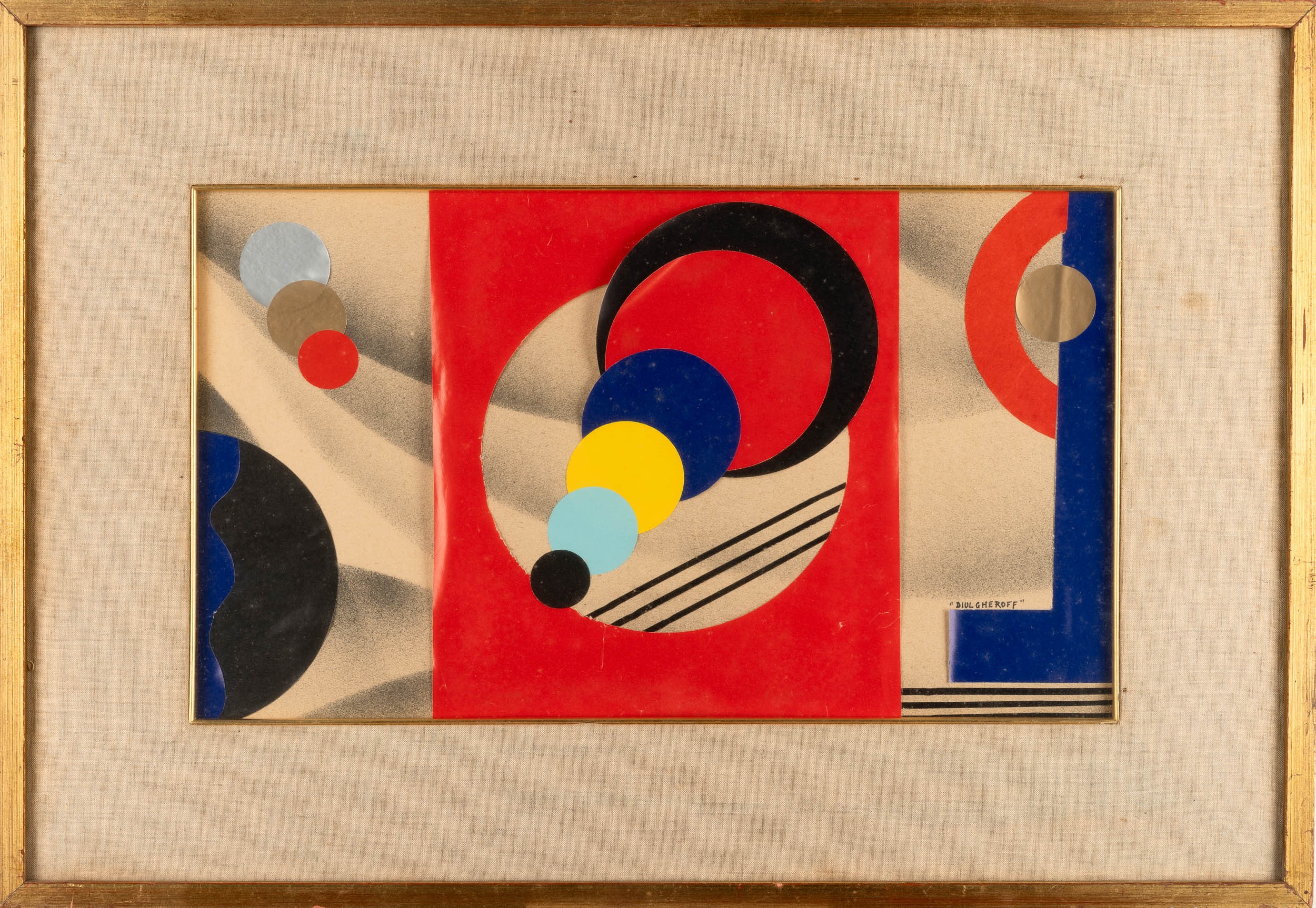 Nicolaj Diulgheroff - Composizione, collage su cartone