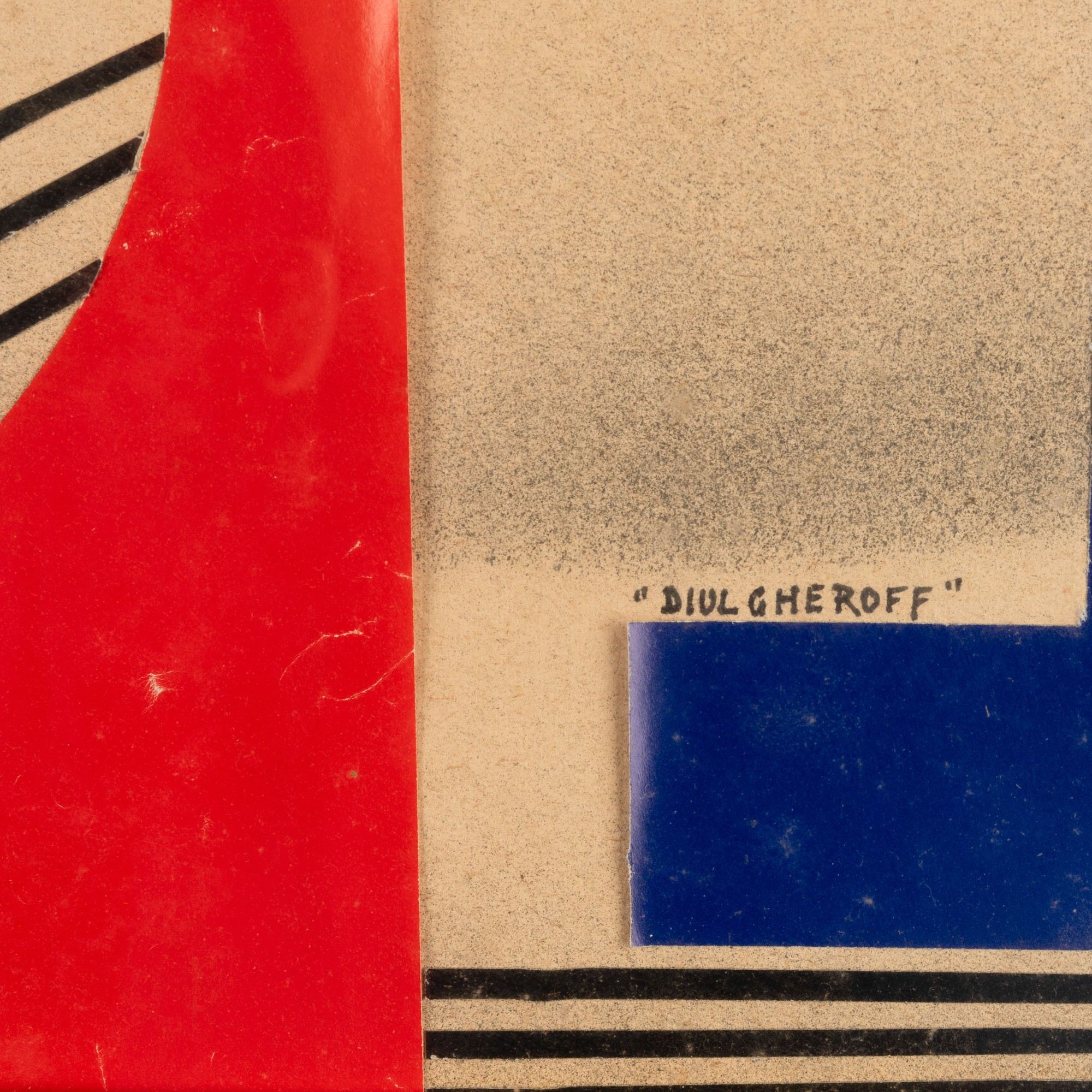 Nicolaj Diulgheroff - Composizione, collage su cartone