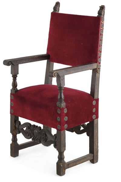 Seggiolone in Legno Intagliato. XVII Secolo