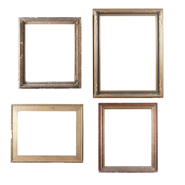 Quattro cornici in legno diverse, XX secolo