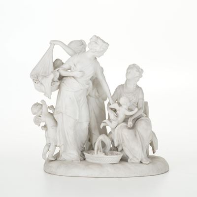 Gruppo Raffigurante Muse con Putti, XX Secolo.