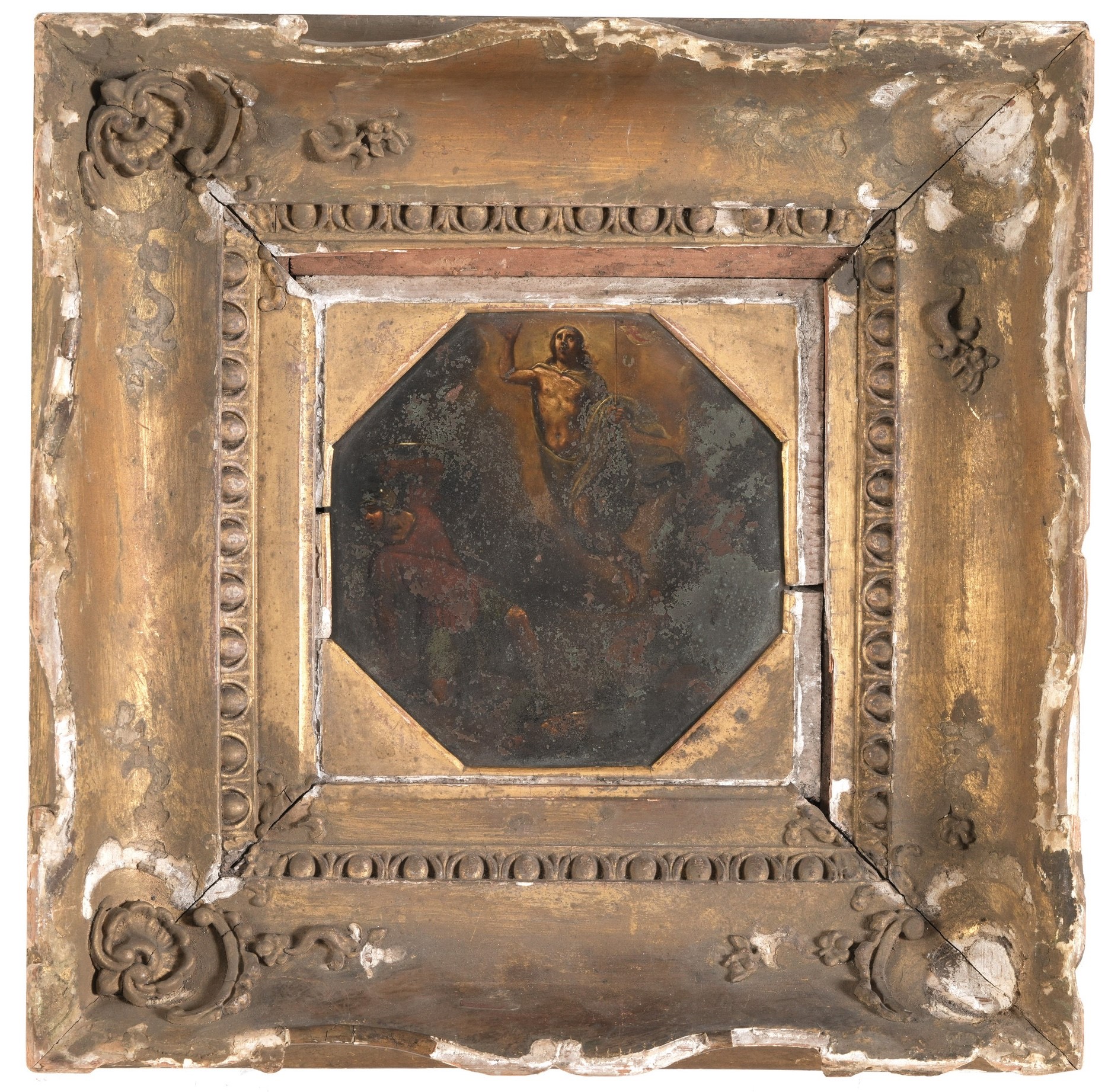 Scuola del XVIII secolo, Resurrezione di Cristo, olio su rame ottagonale