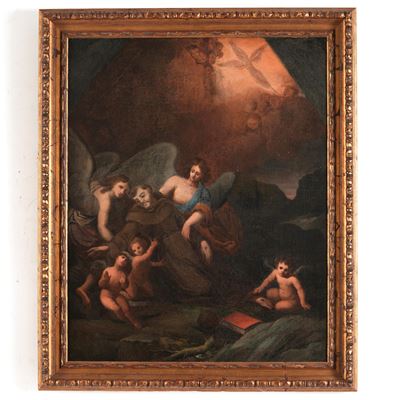 Scuola del XVIII secolo, Estasi di San Francesco, olio su tela