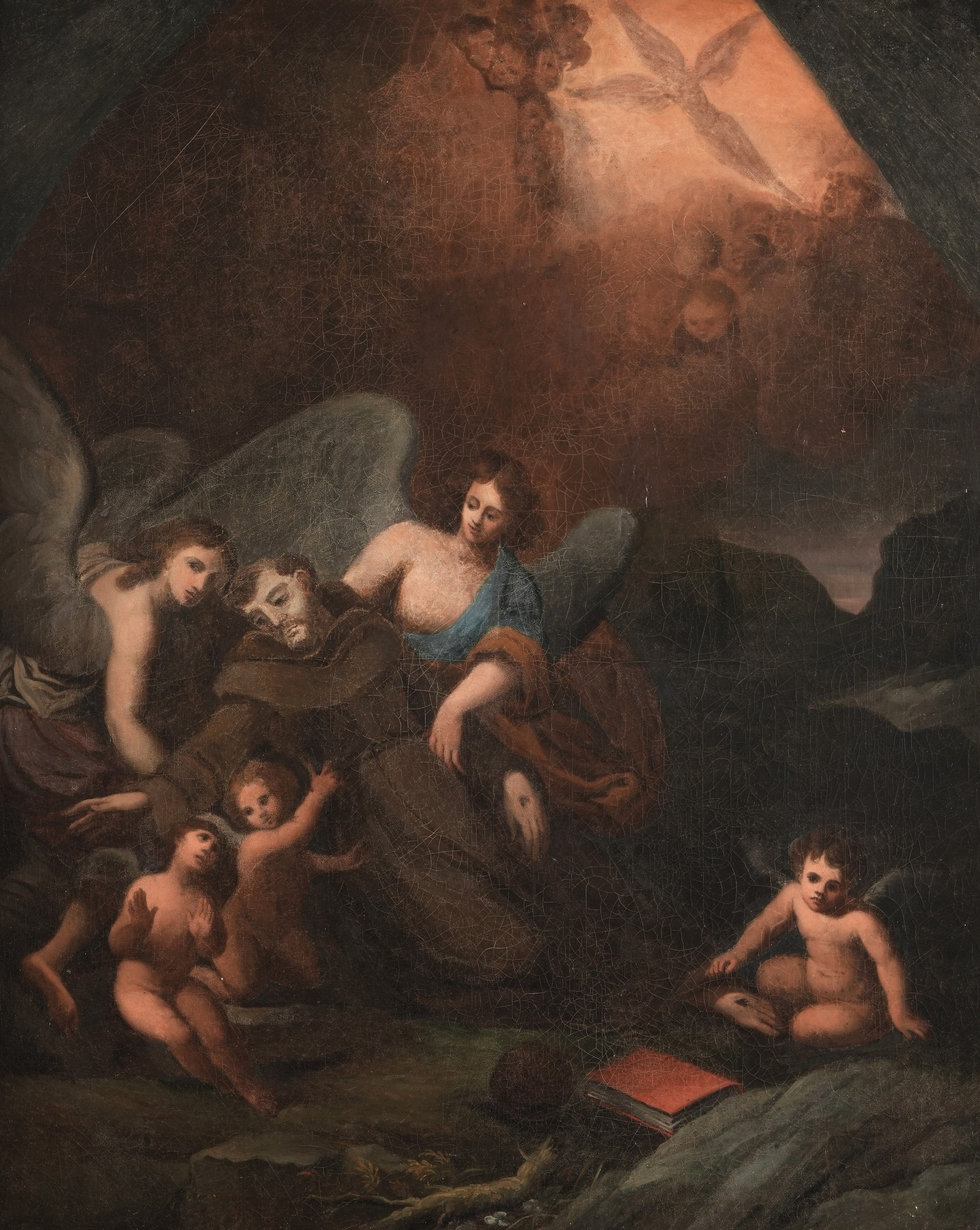 Scuola del XVIII secolo, Estasi di San Francesco, olio su tela
