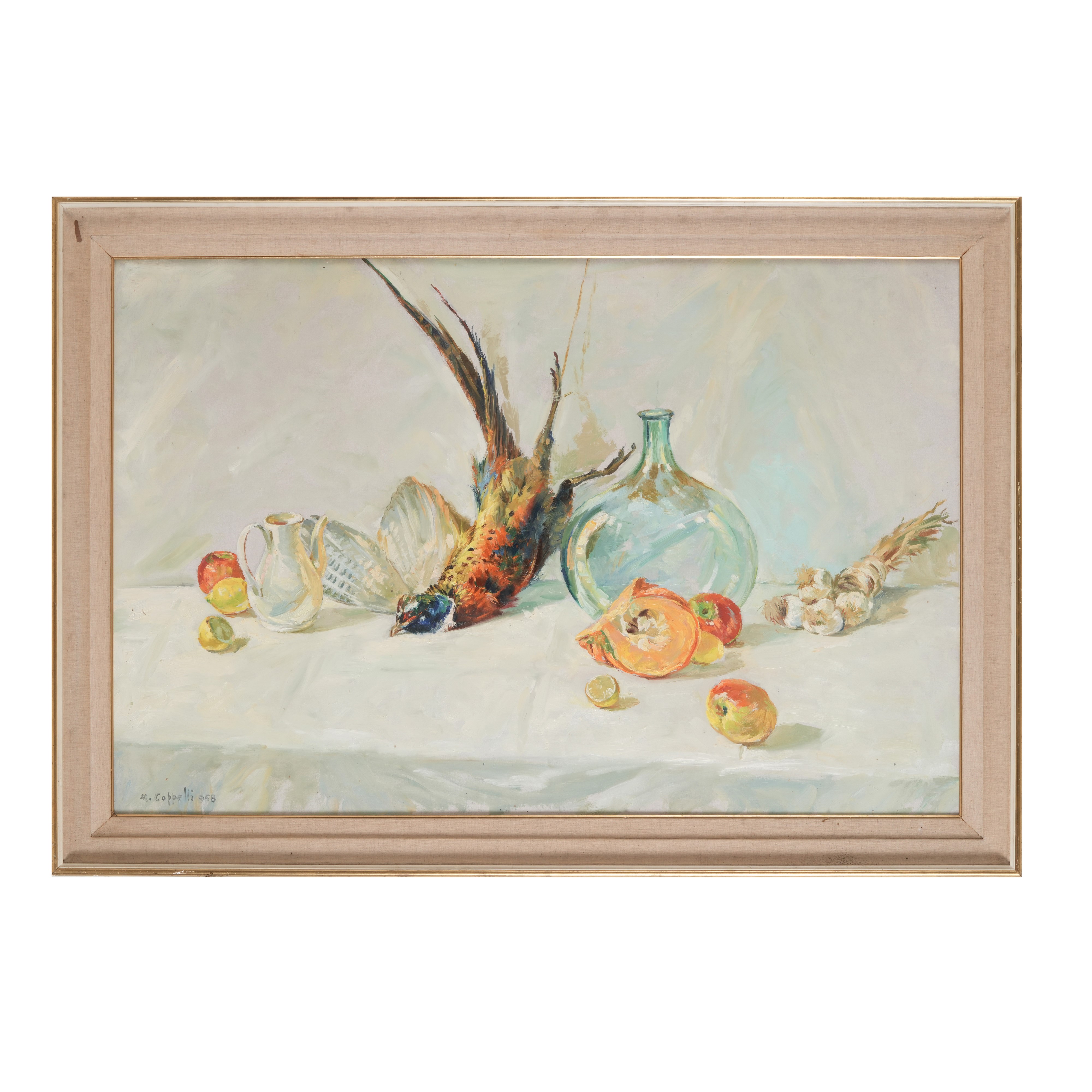 M. Coppelli, Natura morta, olio su tela, 1958