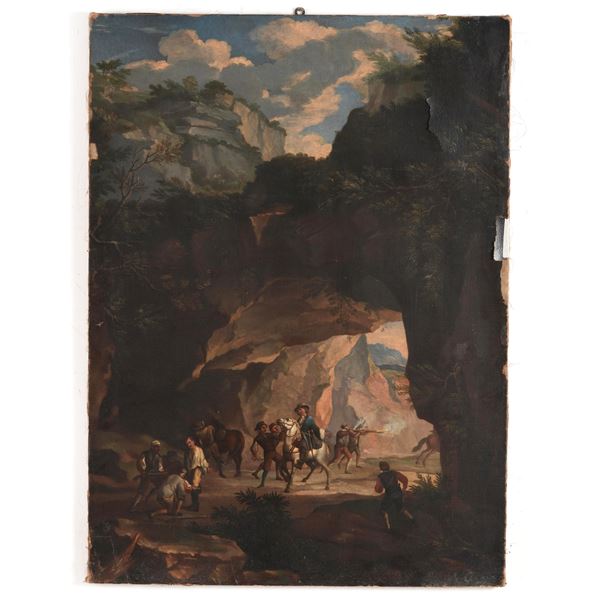 Scuola del XVIII secolo L'attacco dei briganti