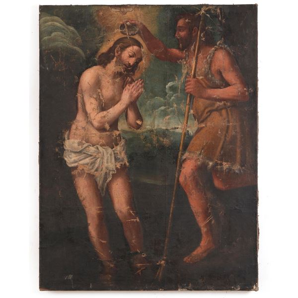 Scuola del XVI secolo Battesimo di Cristo