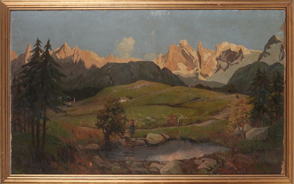 Pittore del XIX-XX secolo Paesaggio campestre