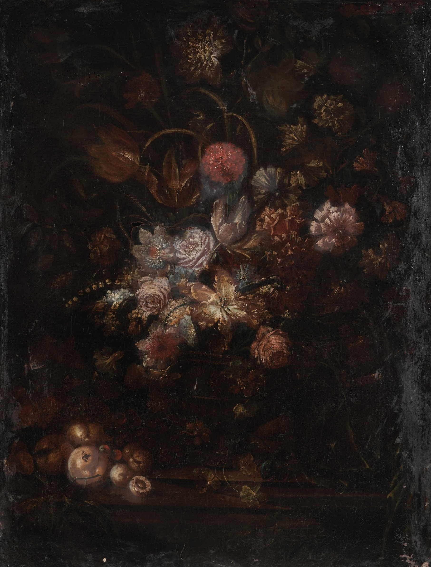 Scuola del XIX Secolo Natura Morta con Vaso di Fiori
