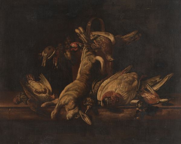 Scuola del XVIII secolo Natura morta con cacciagione