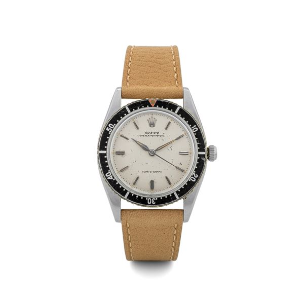 Rolex - Turn O Graph ref 6202 ‘Albino’ dial in steel, with rotating bezel, leaf hands, circa 1953